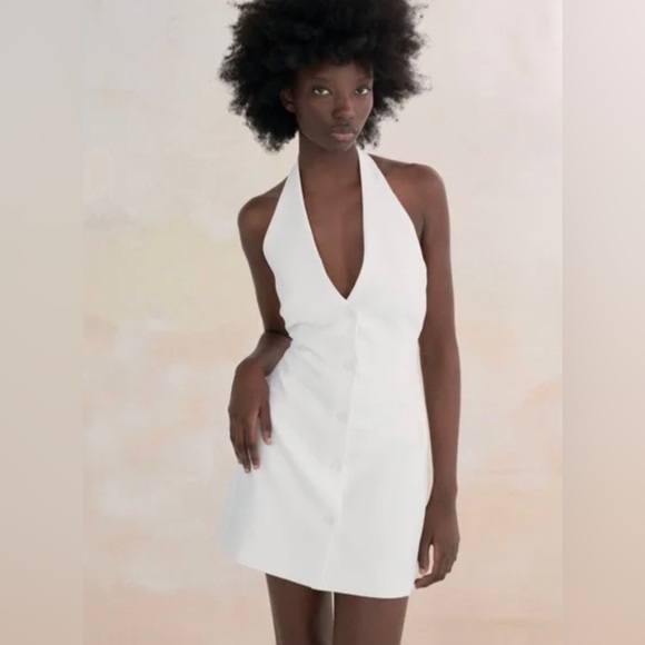 ★ZARA★ SHORT SLEEVELESS DRESS ZARA ZW COLLECTION EMBROIDERED SHORT DRESS FLORAL 60S MINI